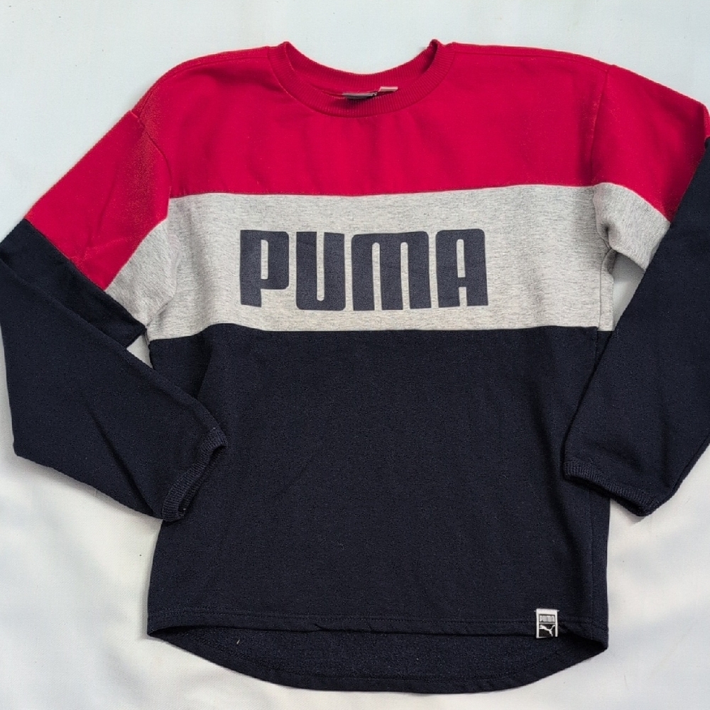 NWOT PUMA Kids Tri-Tone Sweatshirt - Red, Gray, Black